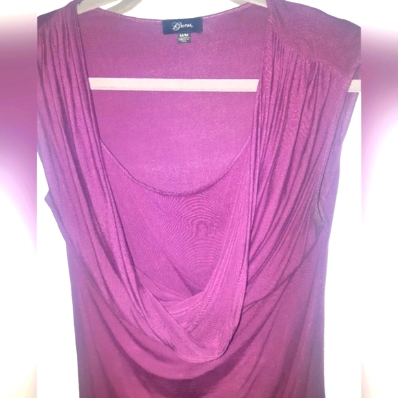 (M)💜Guess Purple Draped Mini Dress💜 ptp13"×L34" - Picture 3 of 7